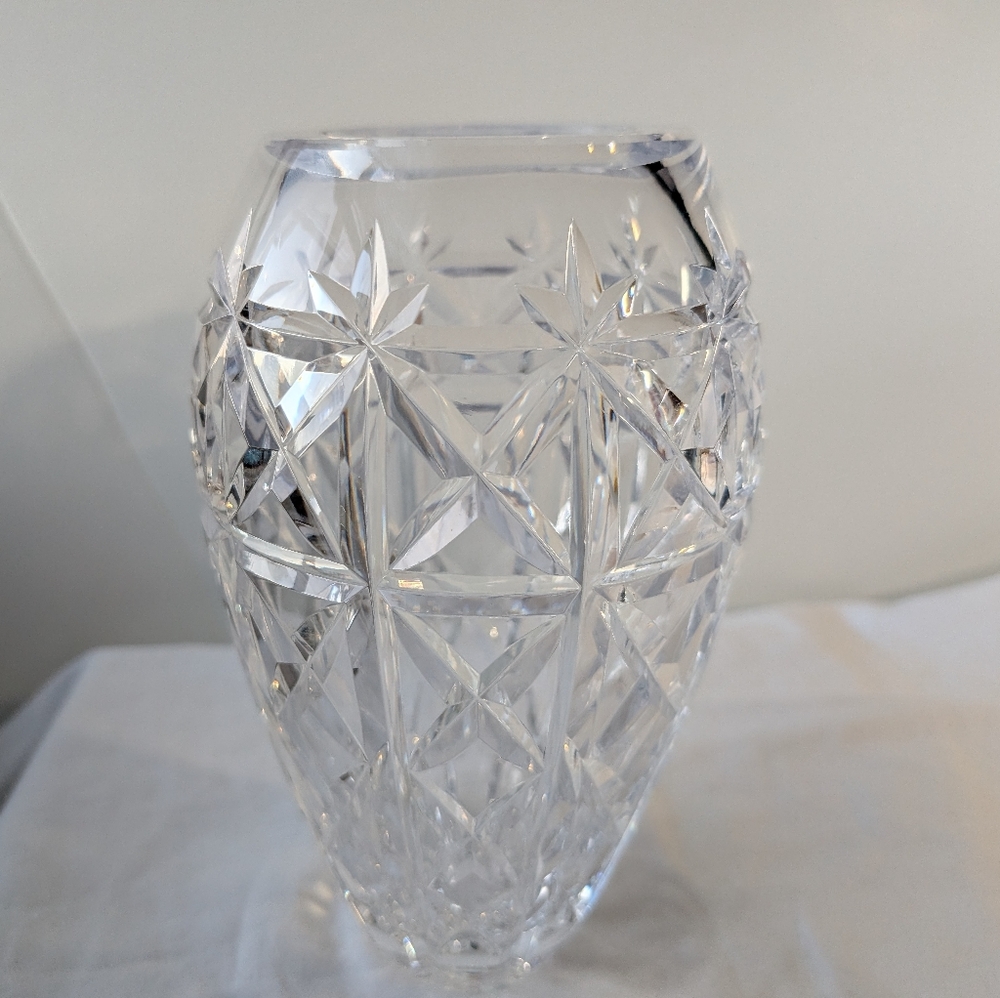 Waterford Crystal Flower Vase Criss-Cross Cuts Discontinued - Picture 4 of 10
